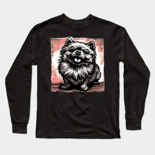 Retro Art Pomeranian Dog Lover Long Sleeve T-Shirt